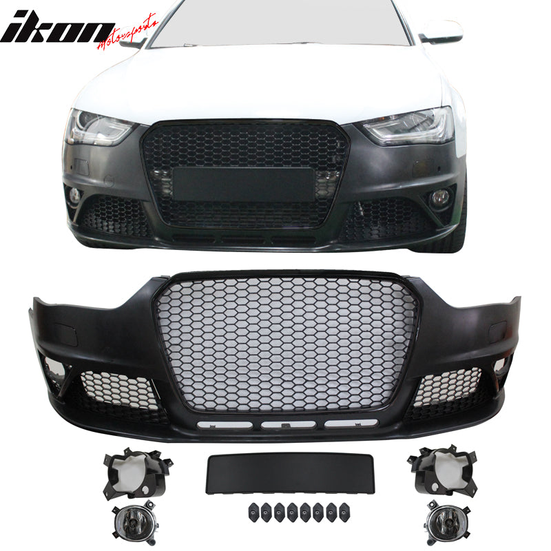 2013-2016 Audi A4 S4 RS4 Style Front Bumper Conversion No PDC W/Grille