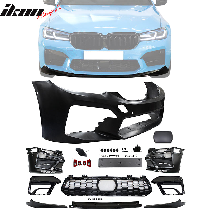 2017-2020 BMW G30 G31 5 Series CS Style Front Bumper Cover w/ 3PCS Lip