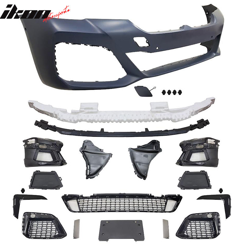 Fits 21-23 BMW G30 M Sport M550 Style Front Rear Side Bumper Kit Type 1 Diffuser