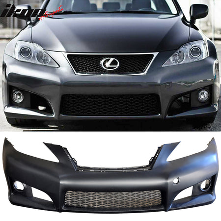 Fits 06-08 IS250 IS350 ISF Style Front Bumper Conversion No PDC w Foglight PP