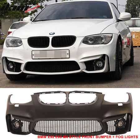 Fits 11-13 E92 E93 2Dr LCI M4 Conversion Front+Rear Bumper Kit Polypropylene PP