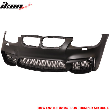 Fits 11-13 BMW E92 LCI M4 Front Bumper Cover Conversion Air Duct Mesh Grille PP