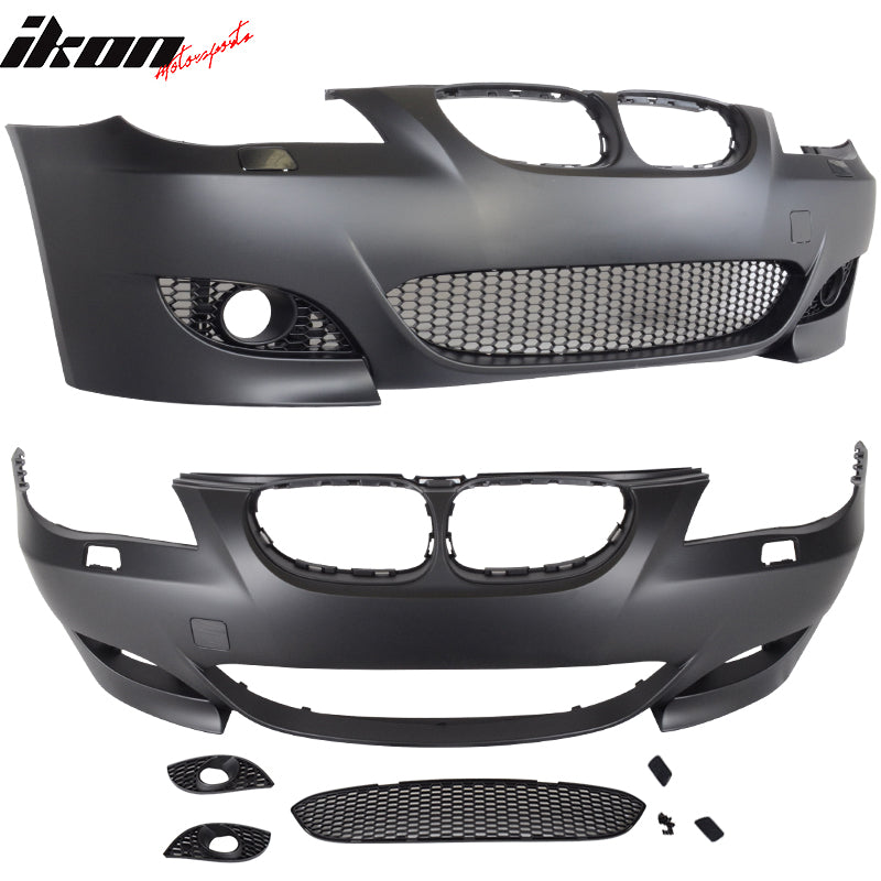 Fits 04-10 E60 E61 5-Series M5 Style Front Bumper Cover Conversion Fog Cover-PP