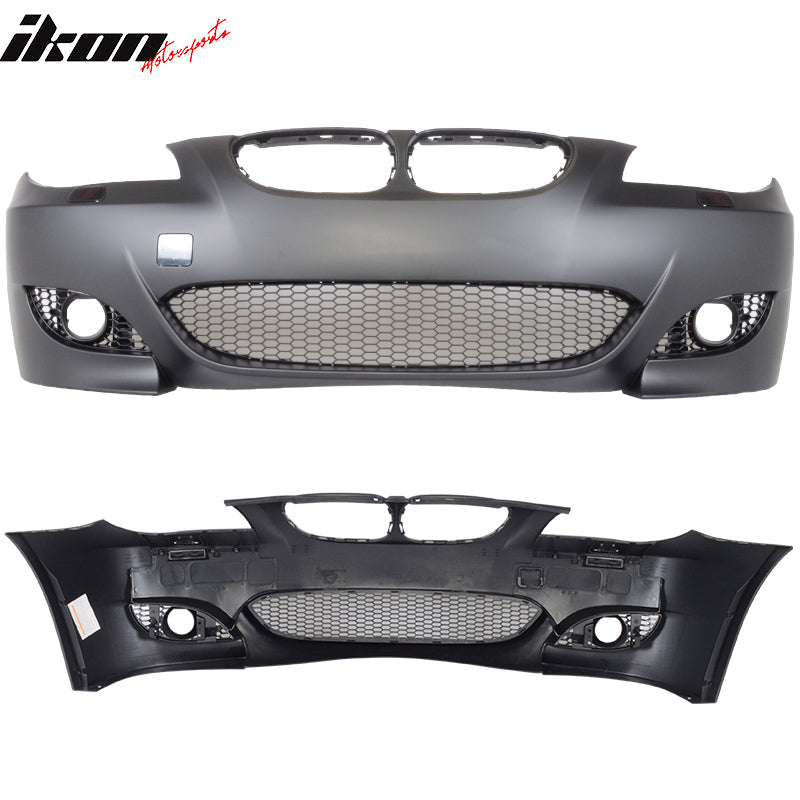 Fits 04-10 E60 E61 5-Series M5 Style Front Bumper Cover Conversion Fog Cover-PP