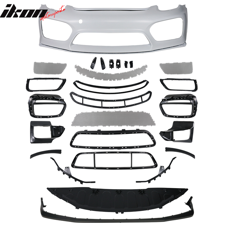 Fits 13-16 Cayman Boxster GT4 Style Front Bumper Cover + 2PCS Front Side Fenders