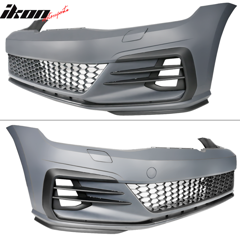 Compatible With 17-19 VW Golf MK7 7.5 GTI Style Front Bumper Cover w/ Fog Lights Grille