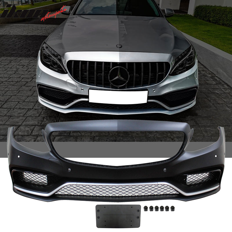 Fits 15-18 Benz W205 C-Class C63 PP Front Bumper Kit