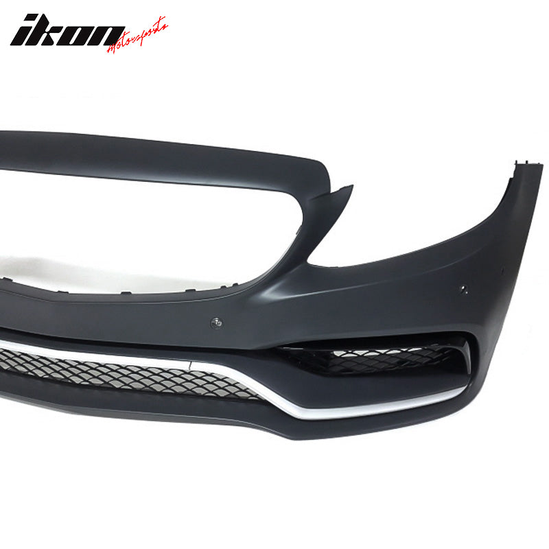 Fits 15-18 Benz W205 C-Class C63 AMG Style PP Front Bumper Conversion Kit