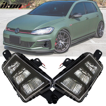 Fits 17-19 VW Golf MK7 7.5 GTI Style Front Bumper Cover Kit w/ Fog Lights Grille