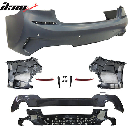 Fit 19-22 BMW 3 Series G20 Sedan 4-Door M-Tech Rear Bumper Cover W/ Sensor Holes