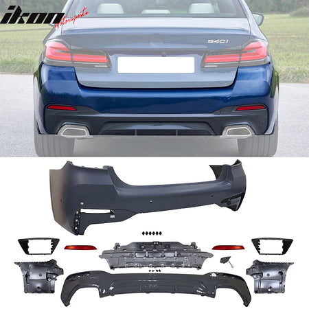 Fits 21-23 BMW G30 M Sport M-Tech Style Front Rear Side Bumper Kit Type 2 Lip