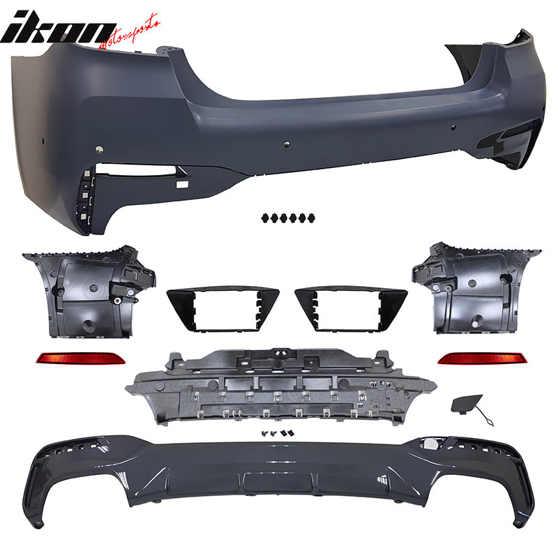 Fits 21-23 BMW G30 M Sport M550 Style Front Rear Side Bumper Kit Type 1 Diffuser