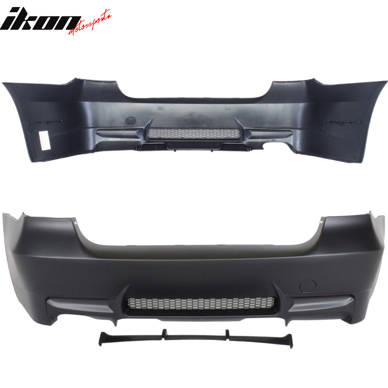 Fits 06-11 E90 E91 3-Series M3 Style PP Rear Bumper Cover Diffuser Single Outlet