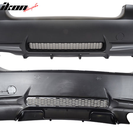 Fits 06-11 E90 E91 3-Series M3 Style PP Rear Bumper Cover Diffuser Single Outlet