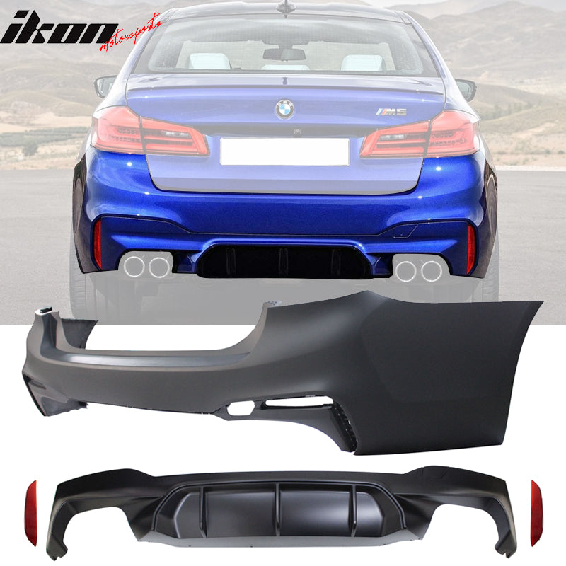 Fits 17-20 BMW G30 Sedan M5 Style Front + Rear Bumper Cover w/ Diffuser - PP