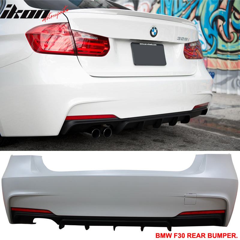 2012-2018 BMW F30 328i MP Rear Bumper Twin Muffler Single Outlet PP