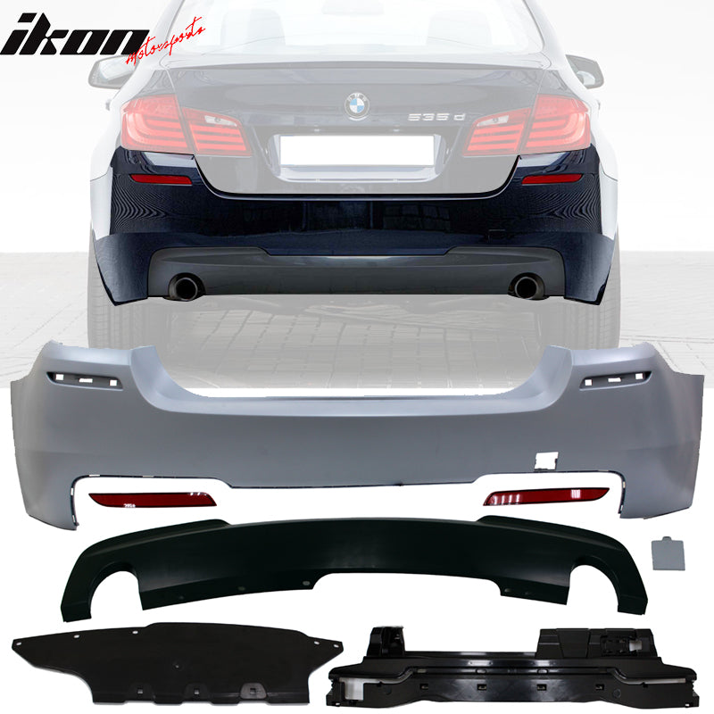 2011-2016 BMW 5 F10 MTech Style Twin Outlet Rear Bumper Conversion