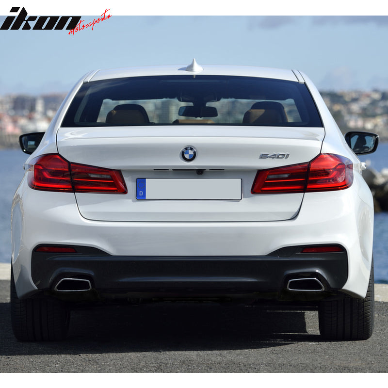 Rear Bumper Cover Compatible With 2017-2020 BMW G30, 5 Series M-Tech Rear Bumper Lip Cover PP by IKON MOTORSPORTS, 2018