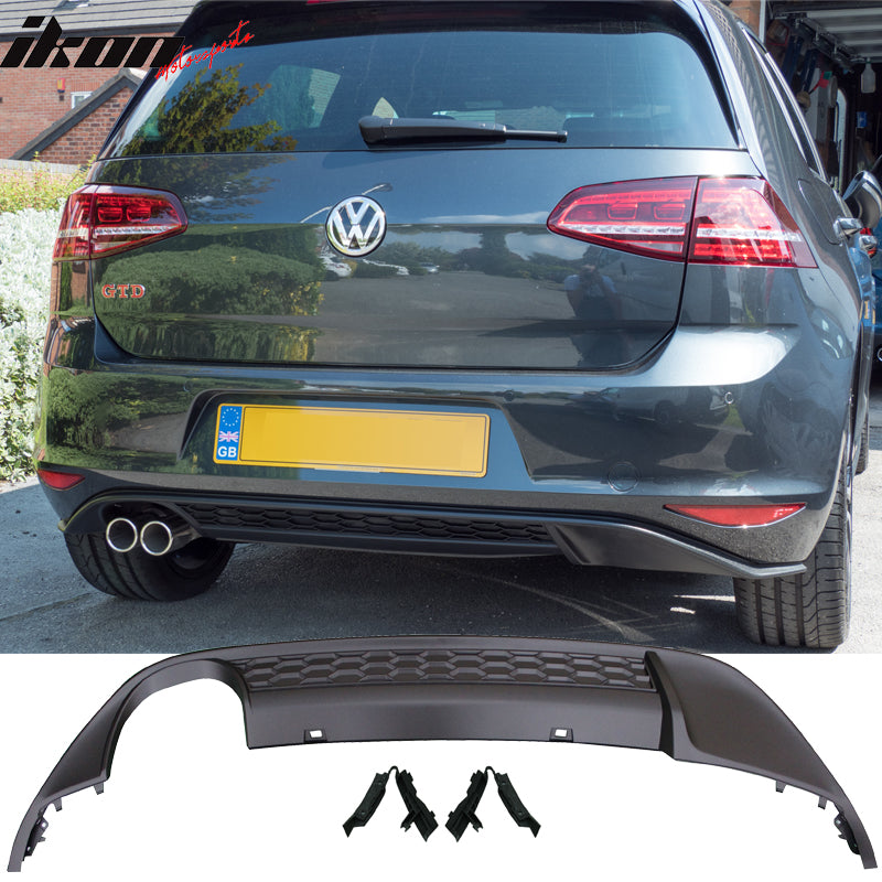 2015-2017 VW Golf MK7 Rear Bumper Diffuser Twin Muffler Single Outlet