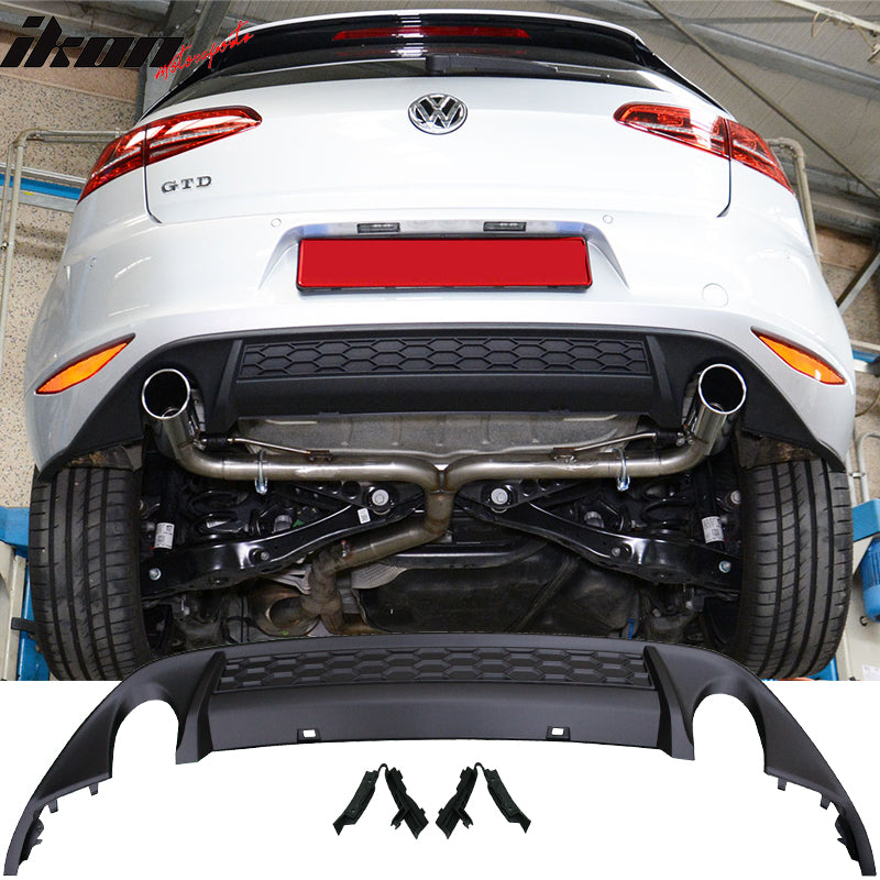 2015-2017 Volkswagen Golf 7 MK7 Unpainted Black Rear Bumper Diffuser