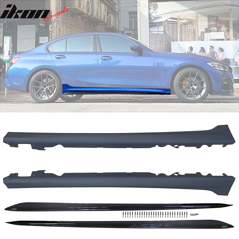 2019-2023 BMW 3 Series G20 MP Style Side Skirts + Gloss Rocker Panel