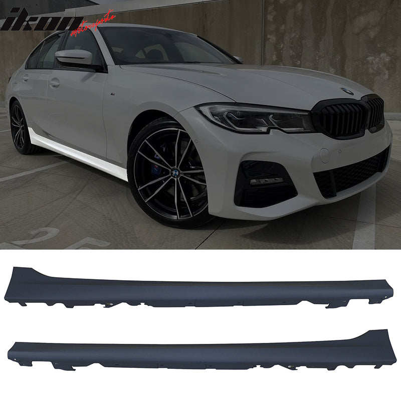 2019-2023 BMW 3 Series G20 Sedan 4-Door M-Tech Black Side Skirts 2PCS