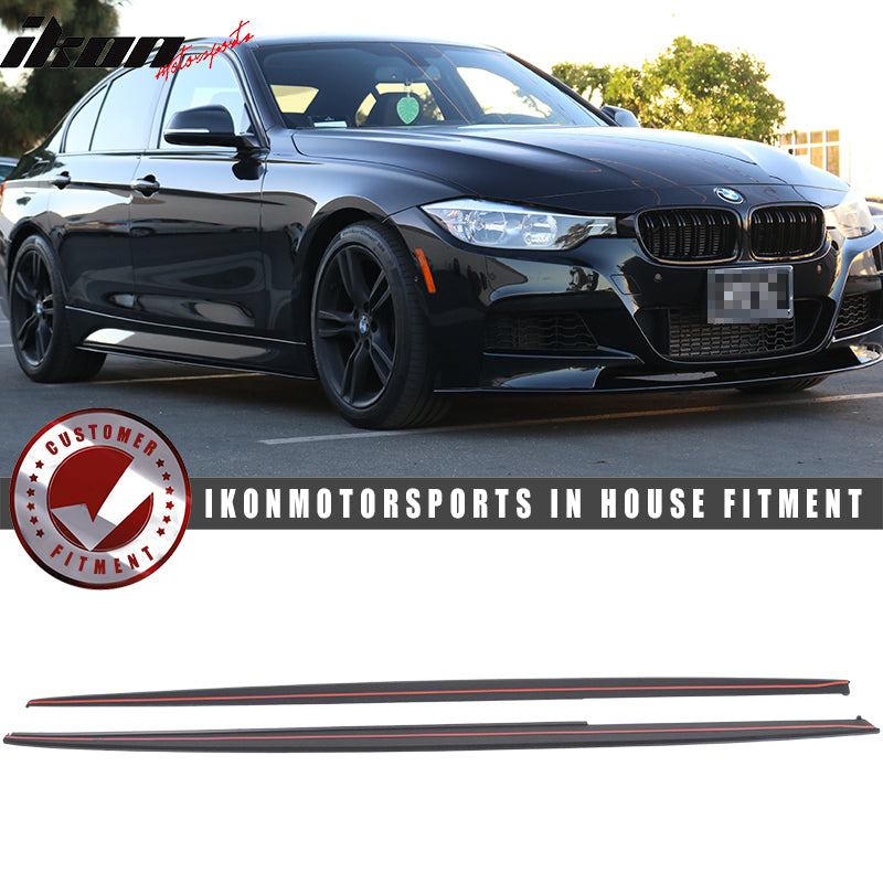 2012-2018 BMW F30 3-Series M-T M-Sport Black Side Skirts Splitter PP