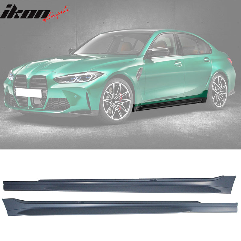 2019-2023 BMW 3 Series G20 Sedan 4-Door M3 Style Black Side Skirts 2PC