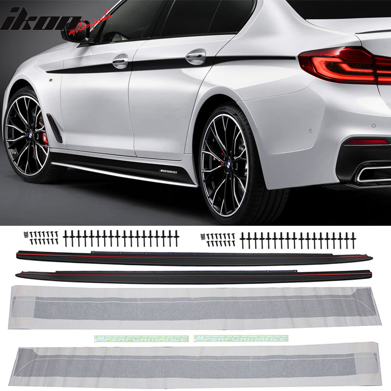 Fits 17-20 BMW 5 Series G30 MP Style Front Bumper Lip&Side Sill&Type 1 Diffuser