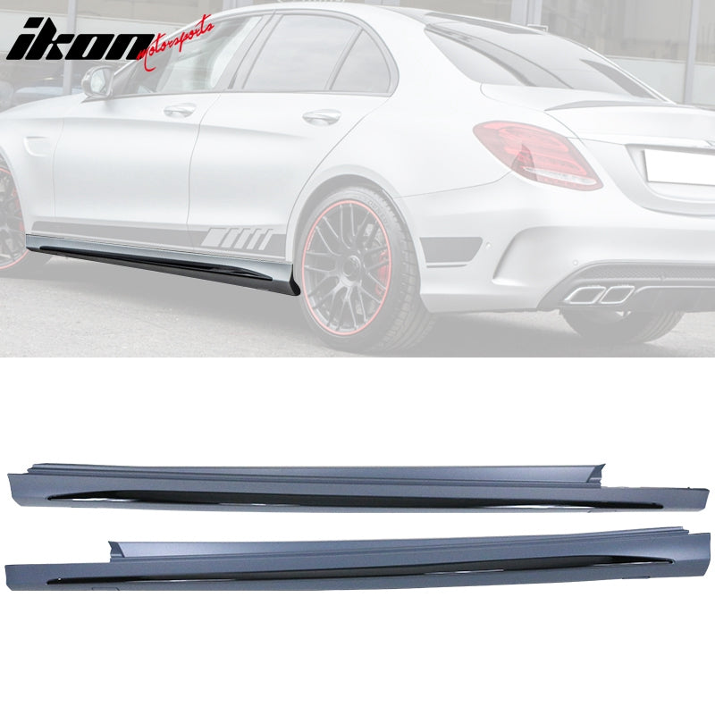 2015-2018 Benz W205 C-Class C63 AMG Style Unpainted Side Skirts PP