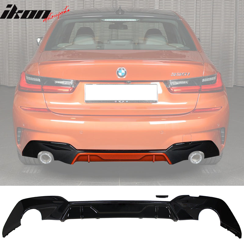 2019-2022 BMW G20 330i M Sport MP Style Gloss Black Rear Diffuser