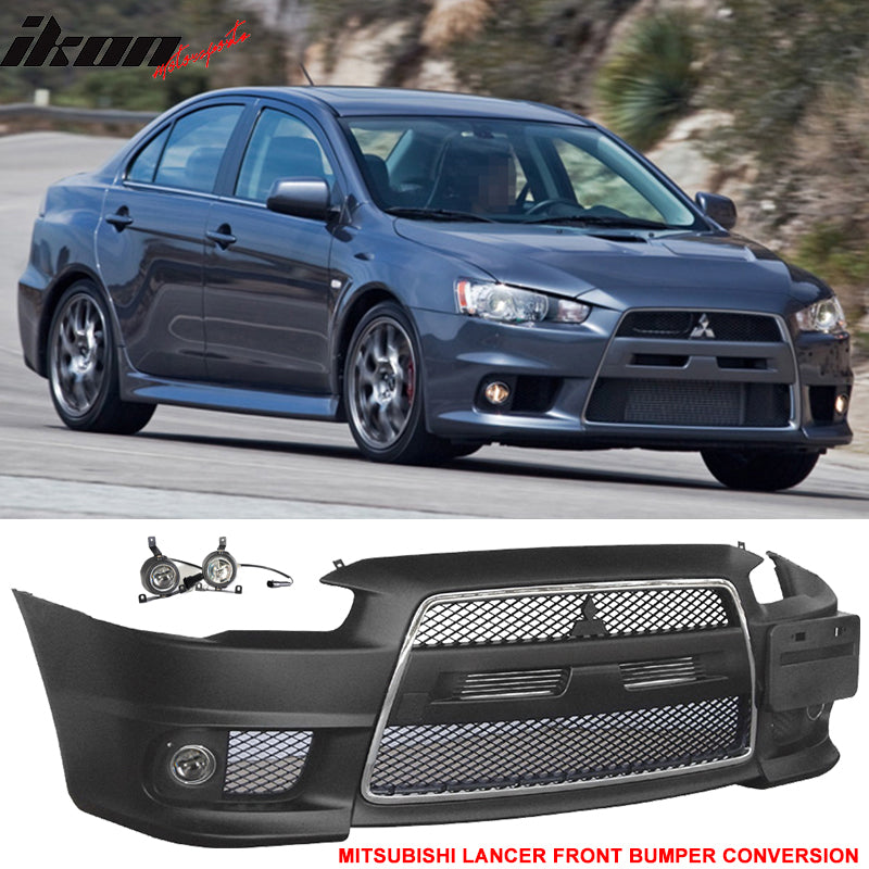 2008-2015 Mitsubishi Lancer EVO Style Unpainted Front Bumper Cover PP