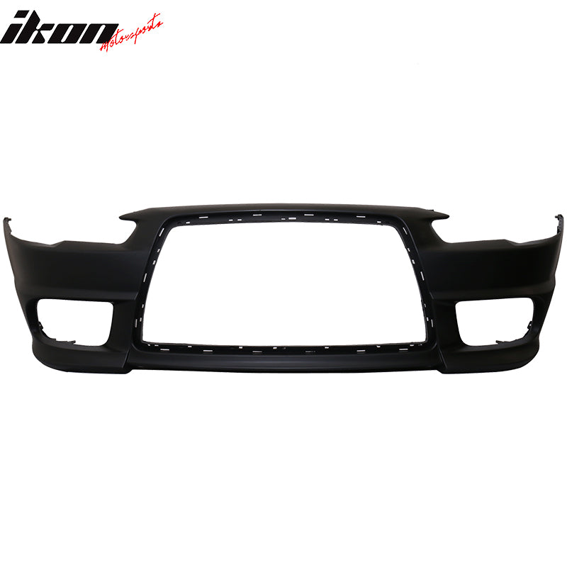 Fits 08-15 Lancer EVO Front Bumper Conversion + Grille Fog Cover 2Pc