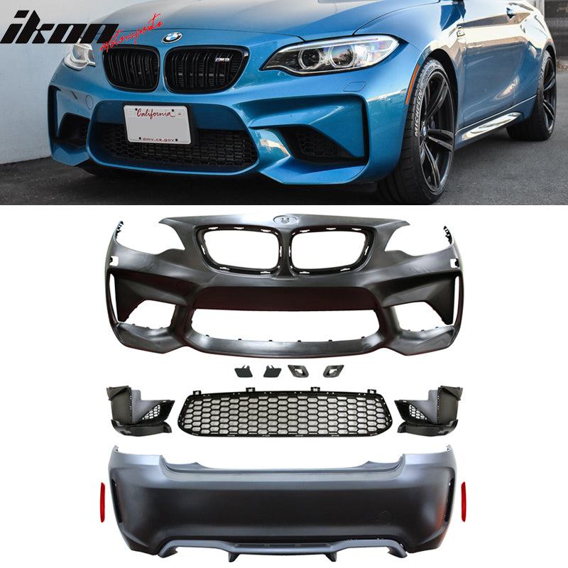 2014-2021 BMW F22 F23 Front + Rear Bumper Cover Diffuser Twin Outlet