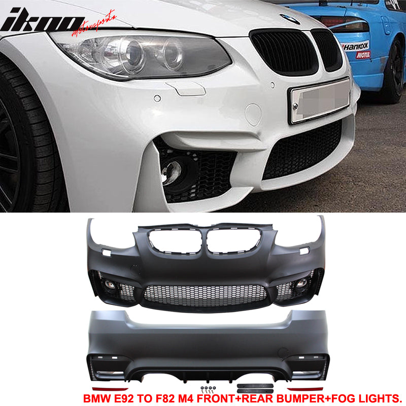 Fits 11-13 E92 E93 2Dr LCI M4 Conversion Front+Rear Bumper Kit PP