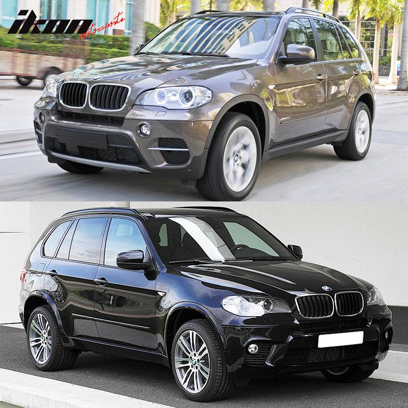 Side Fenders Compatible With 2007-2010 BMW E70, X5 SUV Pre-LCI Side Fenders With Washer Hole Polypropylene PP by IKON MOTORSPORTS, 2008 2009