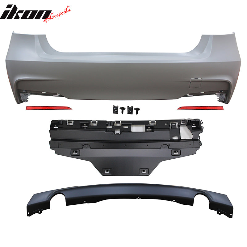 Fits 12-18 BMW F30 3-Series MT M Sport Sedan Rear Bumper Cover Lip Diffuser