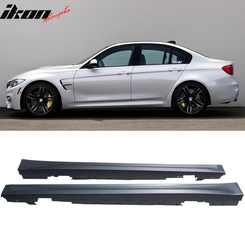 2012-2018 BMW F30  3-Series M3 Style Unpainted Black Side Skirts PP