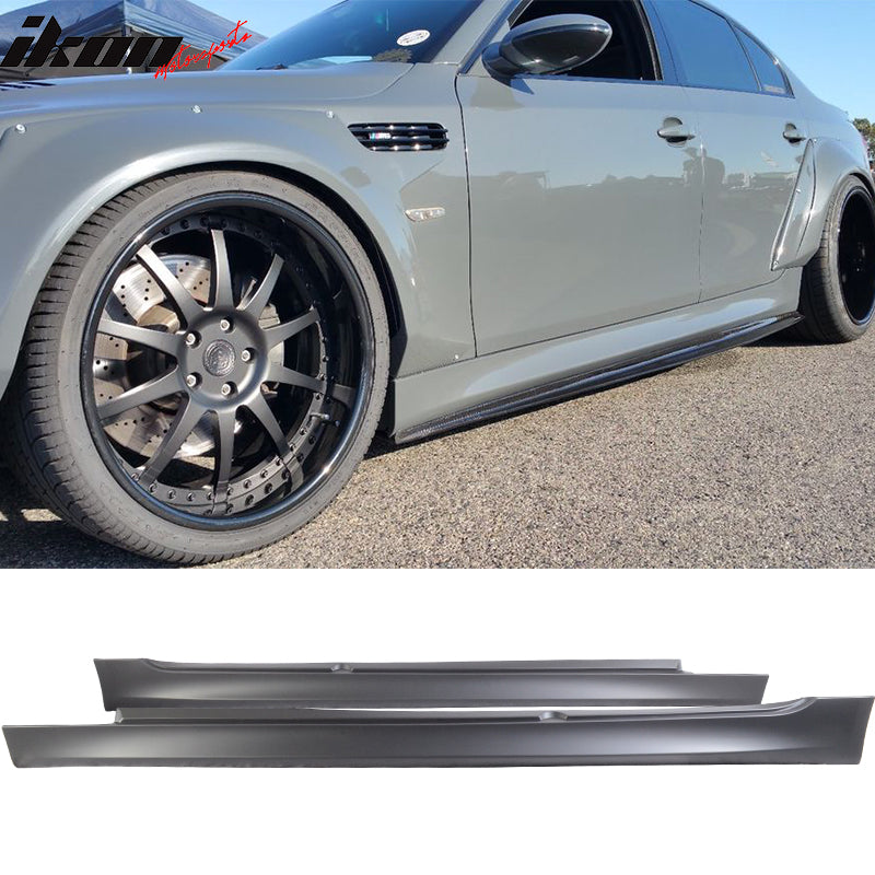 2004-2010 BMW E60 E61 M5 Style Unpainted Black Side Skirts Panels PP