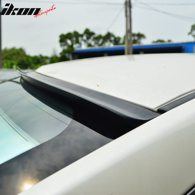 Roof Spoiler Compatible With 2001-2005 Audi A4, B6 Unpainted Black Rear Spoiler PUF Other Color Available, by IKON MOTORSPORTS, 2002 2003 2004