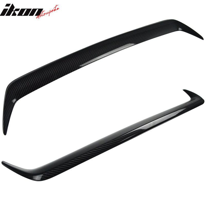 IKON MOTORSPORTS, Front Grille Garnish Cover Compatible With 2015-2017 Subaru WRX & STI , Matte Carbon Fiber Factory Style, 2016 2017