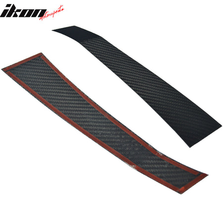 IKON MOTORSPORTS, Fender Inserts Compatible With 2015-2021 Subaru WRX & STI , Matte Carbon Fiber Factory Style Vent Overlay Trim Pair, 2016 2017