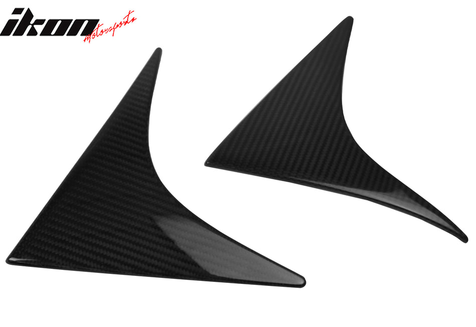 IKON MOTORSPORTS Rear Spoiler Triangle Trim Cover, Compatible with 2012-2016 Mazda CX-5, Real Carbon Fiber CF Exterior Rear Spoiler Side Window Triangle Cover Strip Decor Trim 2PCS