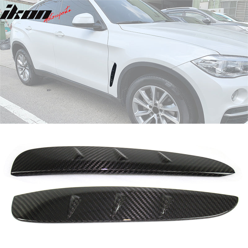 2016-2019 BMW X6 F16 Carbon Fiber CF Side Fender Air Vent Cover Trim