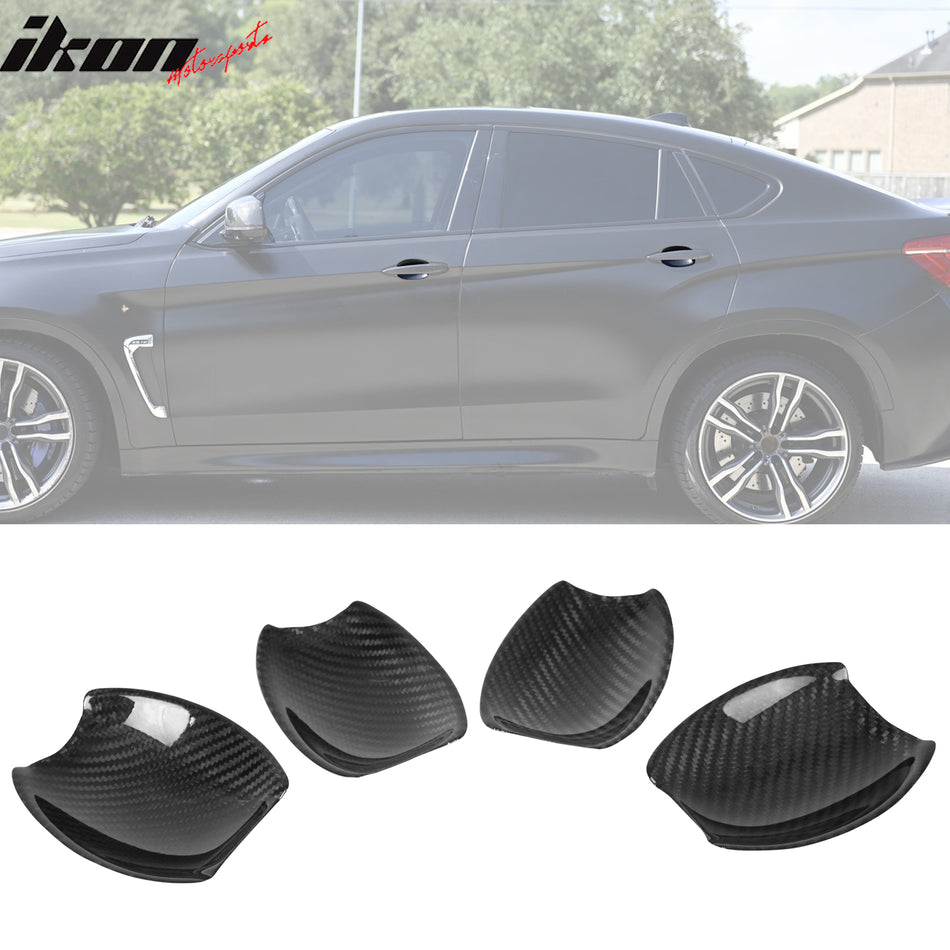 2016-2019 BMW X6 F16 X6M F86 Carbon Fiber Outside Door Bowl Cover Trim