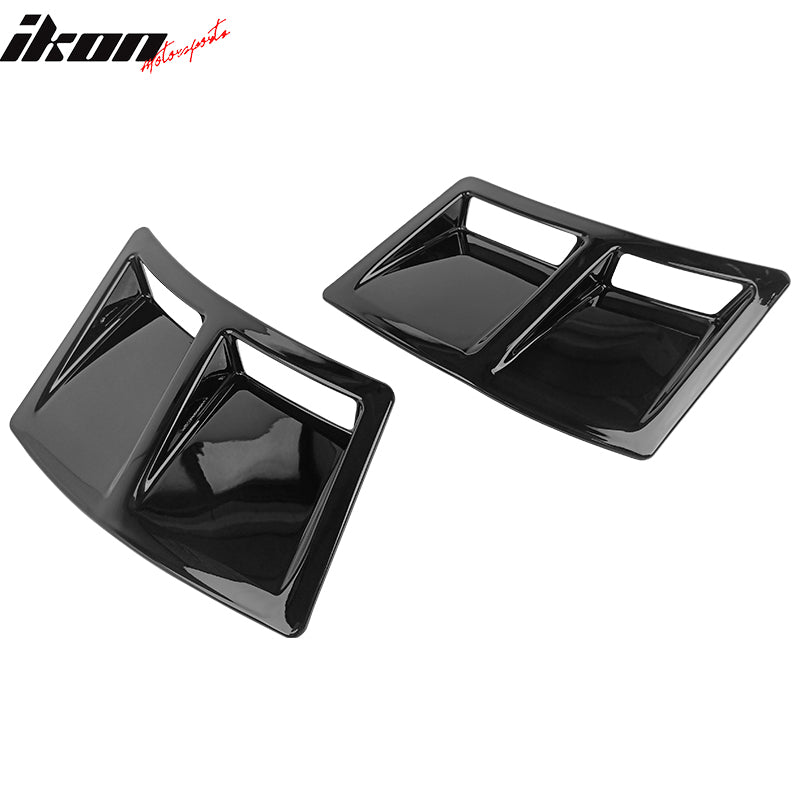 Fits 15-21 Subaru WRX STI Style Rear Bumper Side Fender Vent Painted #D4S Black