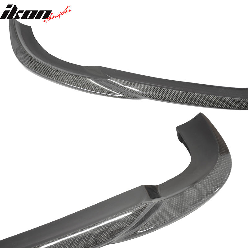 IKON MOTORSPORTS, Front Bumper Lip Compatible With 2008-2011 W204 Sedan AMG Sport Package , Matte Carbon Fiber AMG Style Front Lip Spoiler Wing Chin Splitter, 2009 2010