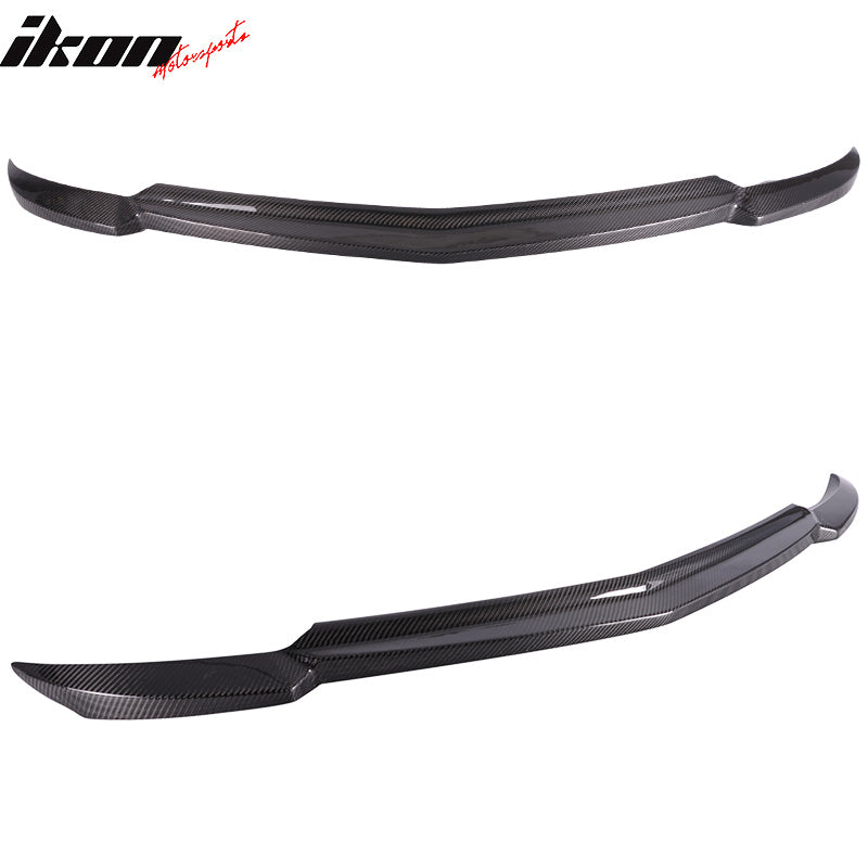 IKON MOTORSPORTS, Front Bumper Lip Compatible With 2012-2014 W204 Sedan , Matte Carbon Fiber IKON Style Front Lip Spoiler Wing Chin Splitter, 2013