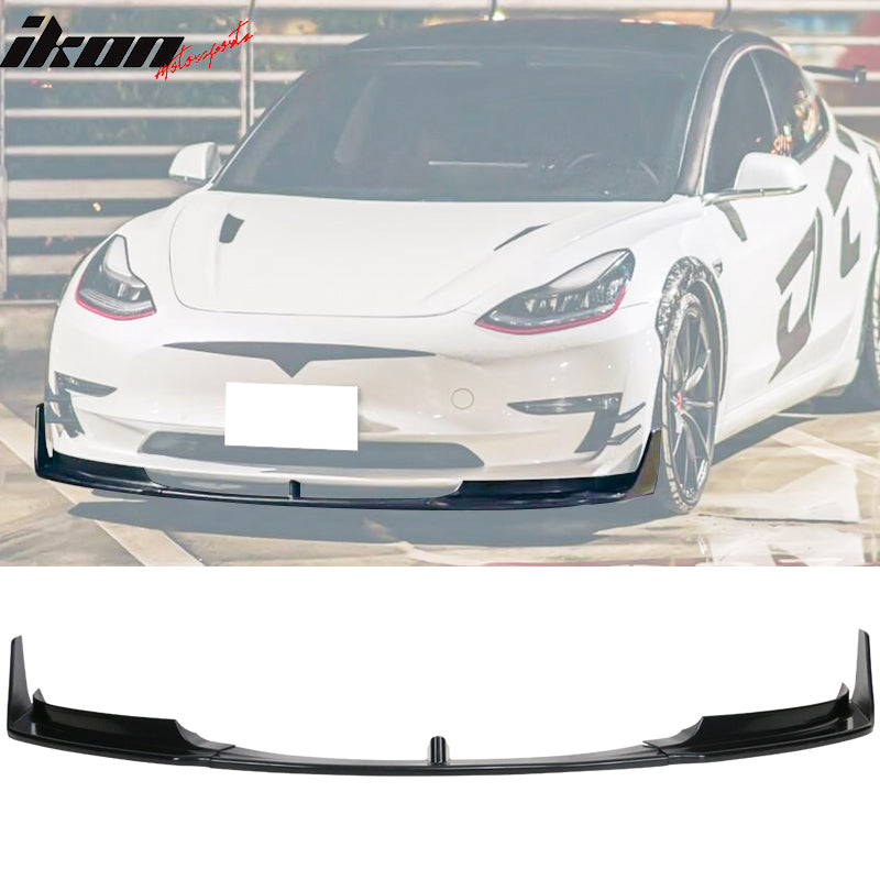 2017-2023 Tesla Model 3 V Style Front Bumper Lip Unpainted 5PC - PP