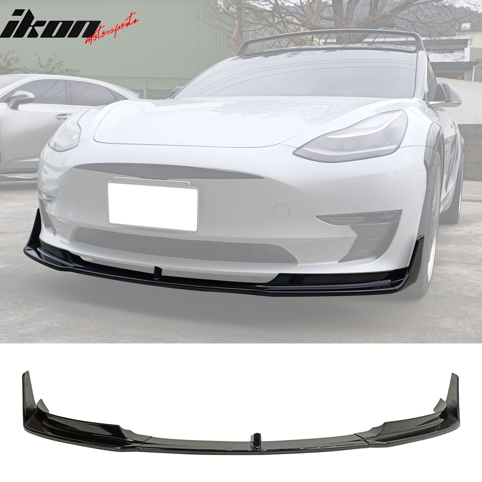 2017-2023 Tesla Model 3 V Style 5PCS Painted #PBSB Front Bumper Lip PP